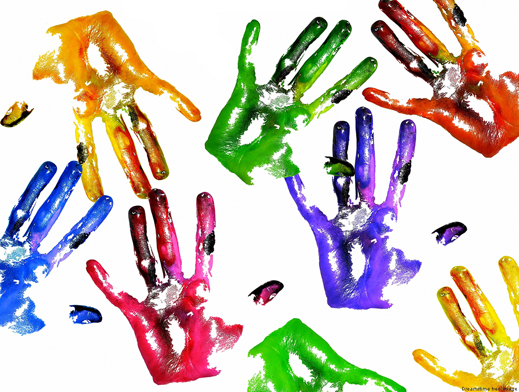 Accredited Art Therapy courses image of painted hands